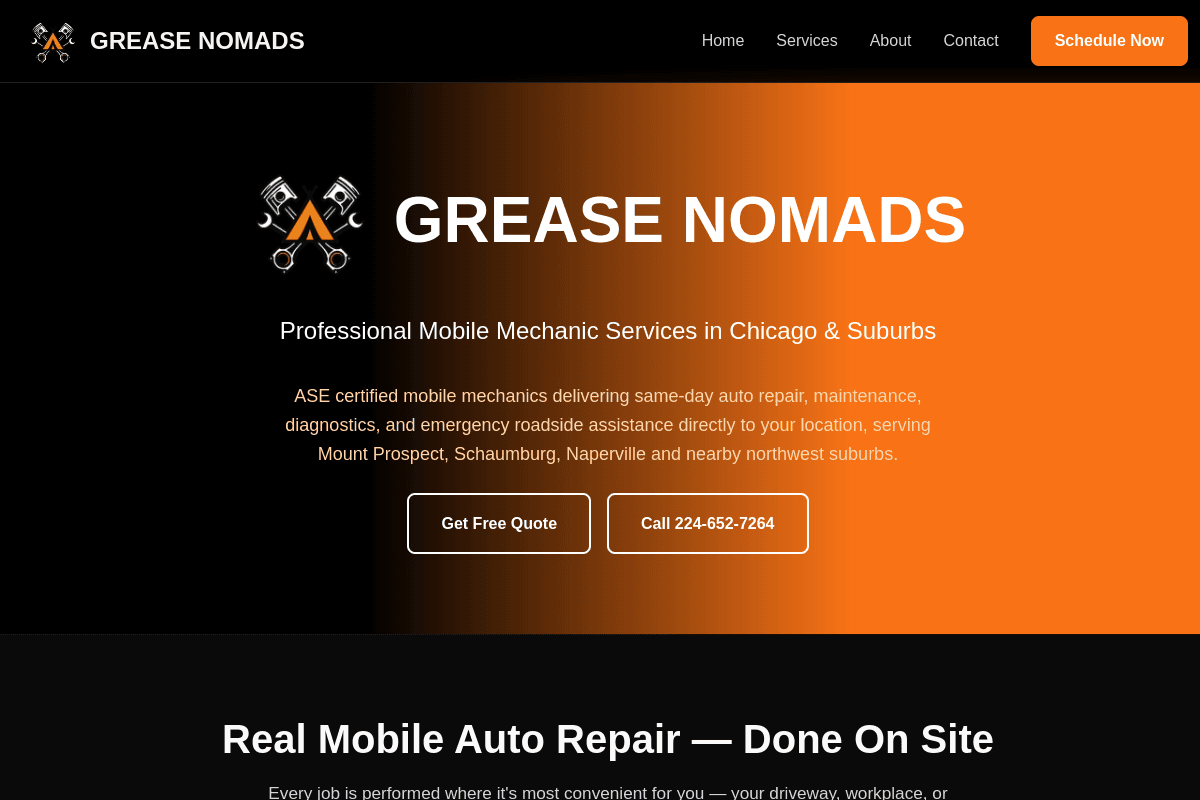 Grease Nomads website preview