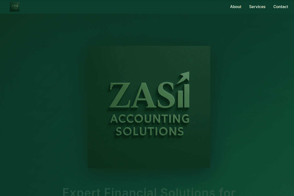 ZAS Accounting Solutions website preview